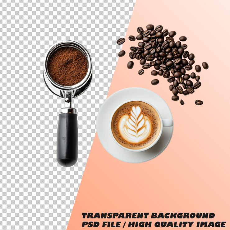 PSD arte del café aislado en un archivo psd de fondo transparente