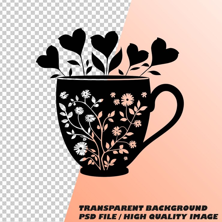 PSD arte del café aislado en un archivo psd de fondo transparente