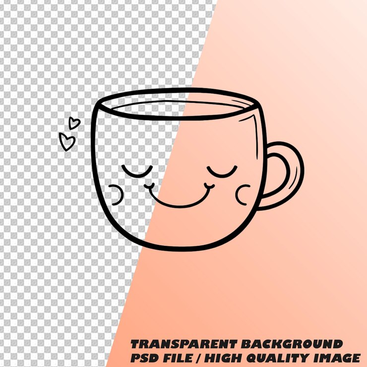 PSD arte del café aislado en un archivo psd de fondo transparente