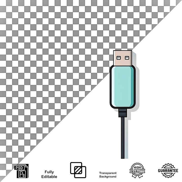 PSD arte de clip del cargador de teléfono inteligente psd editable de alta calidad y fondo transparente