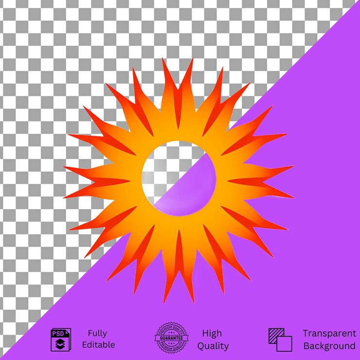 PSD arte de clips de íconos del sol de alta calidad editable en psd