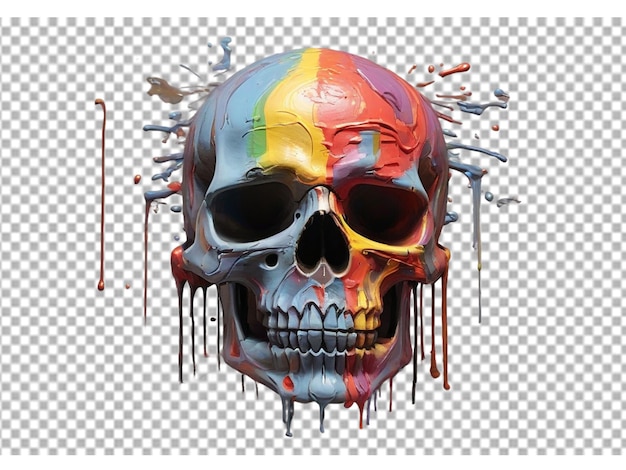 PSD arte del cráneo en un fondo transparente