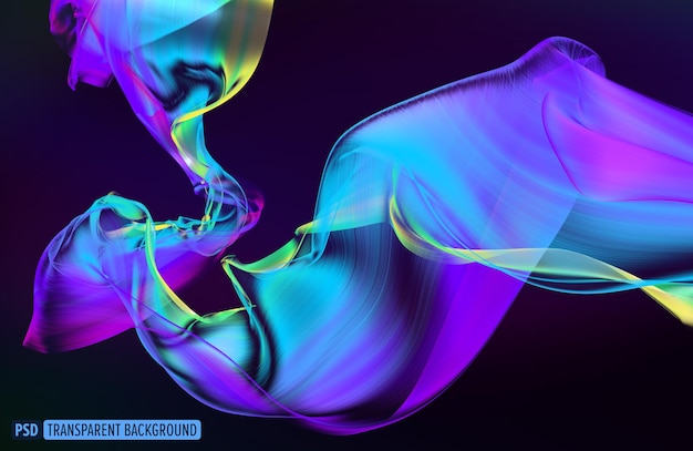 PSD arte curvas de onda coloridas fondo de flujo abstracto renderizado en 3d