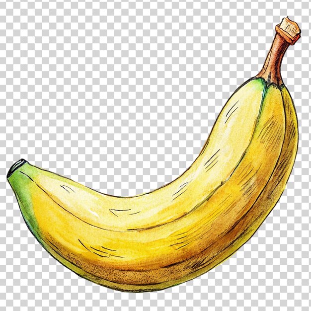 PSD arte de banana isolada em fundo transparente