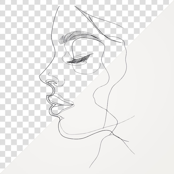 PSD arte de linha de esboço de desenho png
