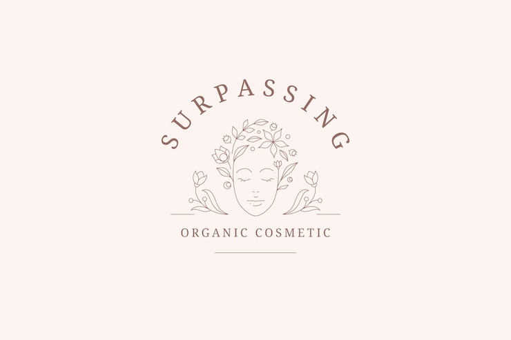 PSD arte de linha retrato de mulher jardinagem coroa de flores ornamento floral logotipo monocromático