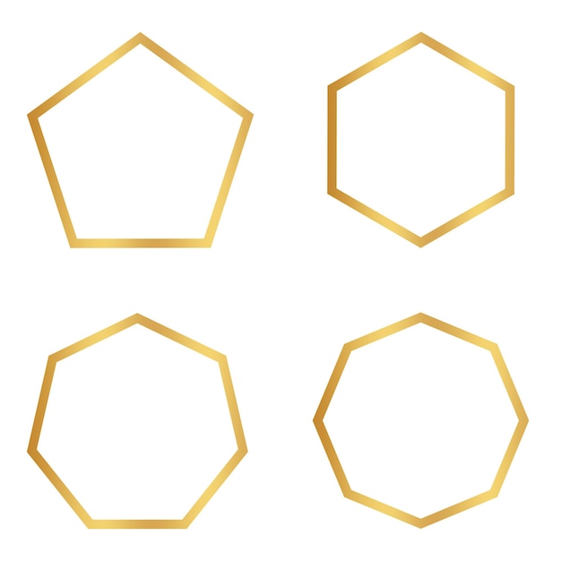 Arte de linhas de formas geométricas douradas