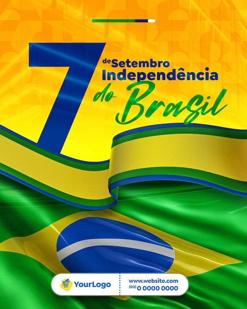Arte de mídia social para 7 de Setembro Brasil