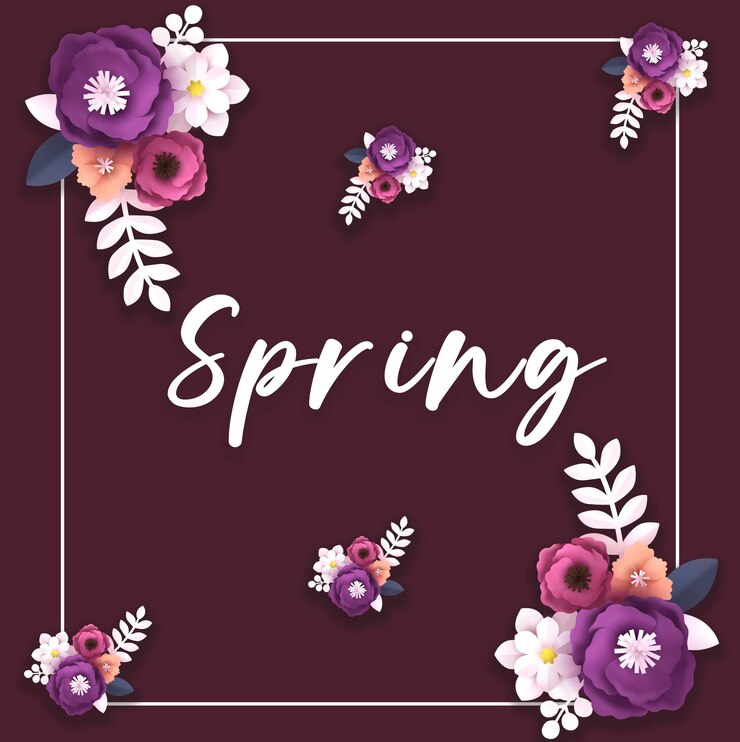 PSD arte de primavera e papel de texto de flores2