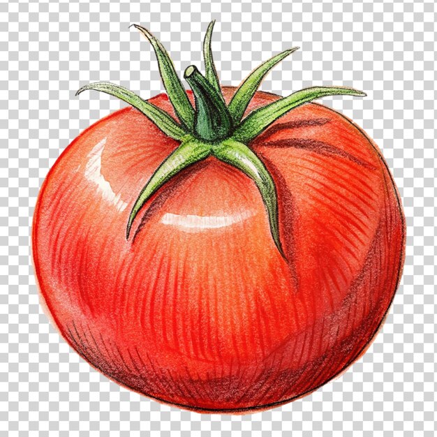 PSD arte de tomate vermelho isolada em fundo transparente