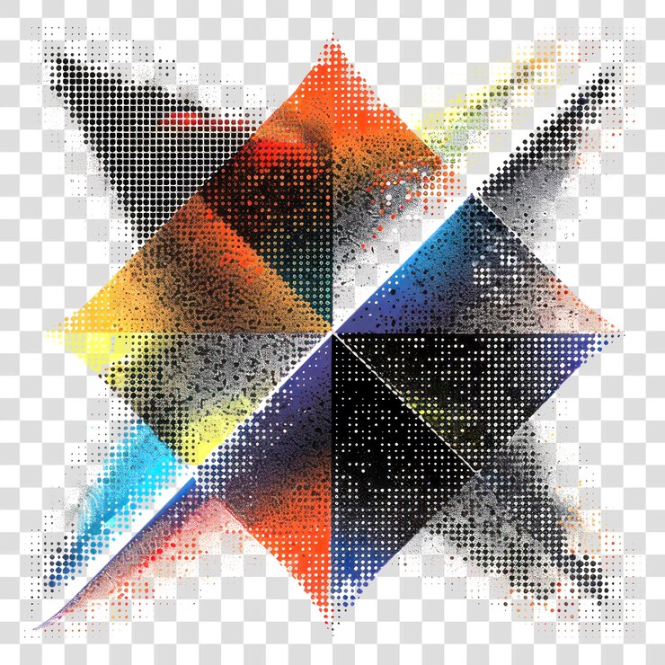 PSD arte digital de colores geométricos abstractos de png