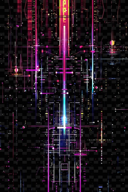 Un arte digital de luces de neón sobre un fondo negro