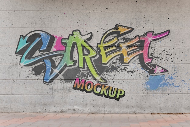Arte do graffiti da parede de tijolos ao ar livre