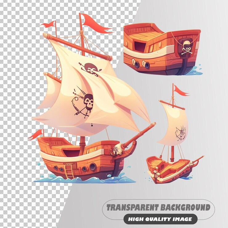 PSD arte e fotografia pirata isolados em arquivo psd de fundo transparente