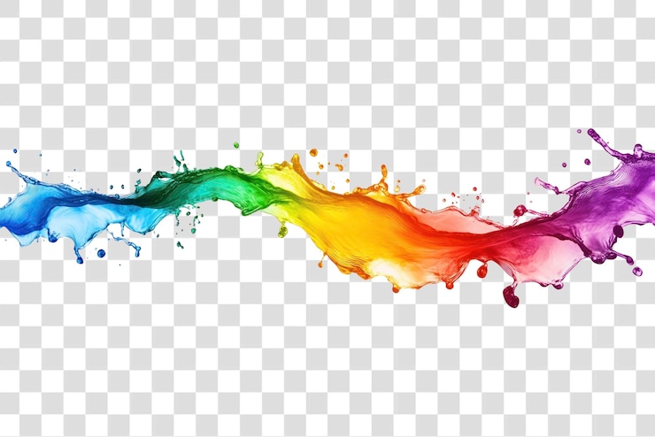 PSD arte de efecto de fondo de salpicaduras de arco iris