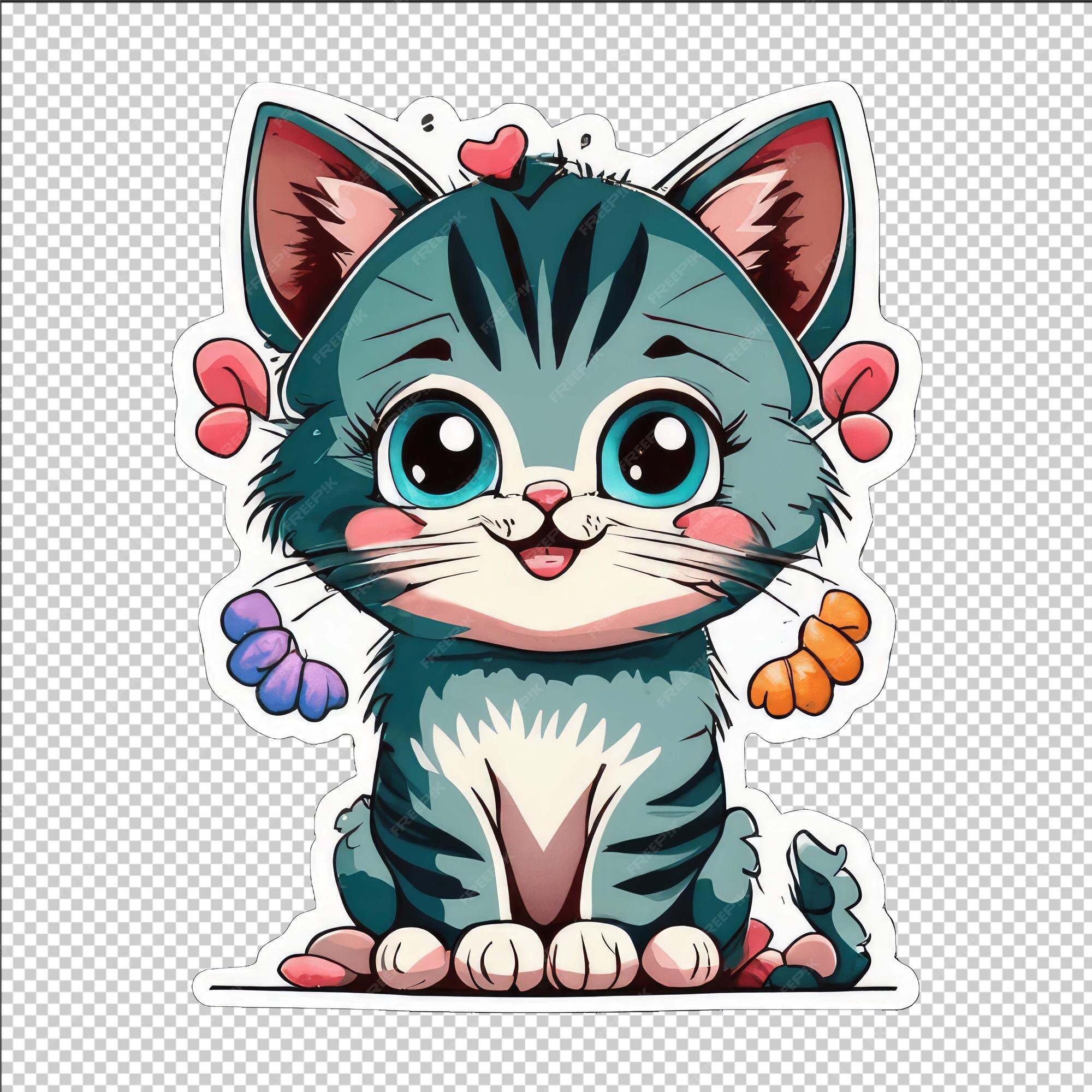 Adesivo De Gato Fofo Gatinho Dos Desenhos Animados Gatinho PNG , Adesivo De  Gato Fofo, Gato De Desenho Animado, Adesivo De Gato Imagem PNG e PSD Para  Download Gratuito