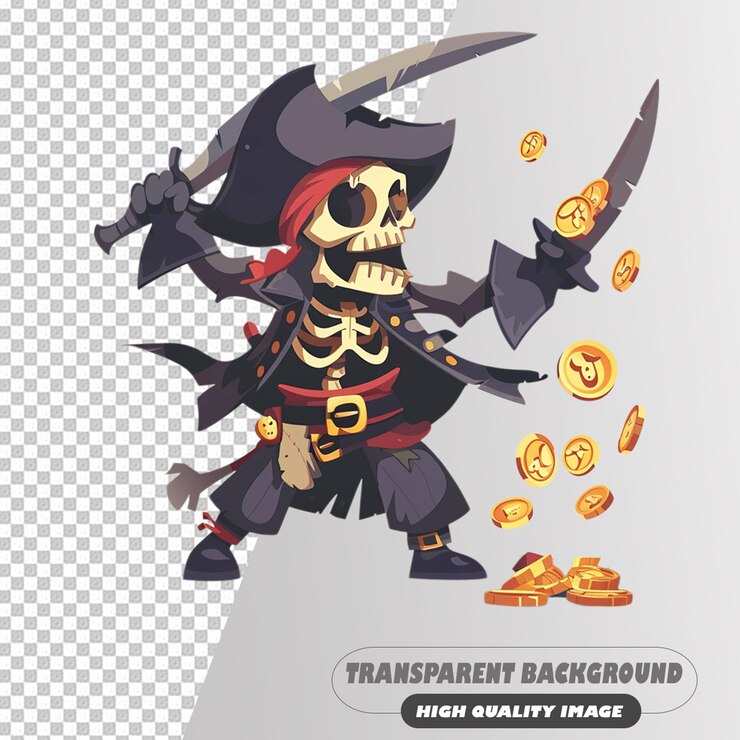 PSD arte y fotografía pirata aislados en un archivo psd de fondo transparente