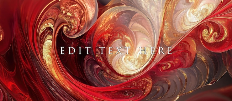 PSD arte fractal abstracto giratorio rojo y dorado
