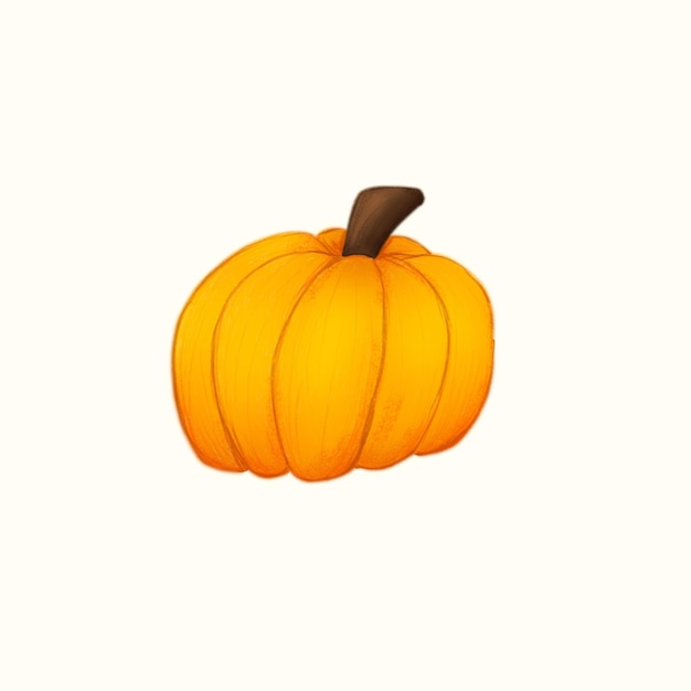 PSD arte de ilustración de dibujo a mano de calabaza amarilla temporada de otoño