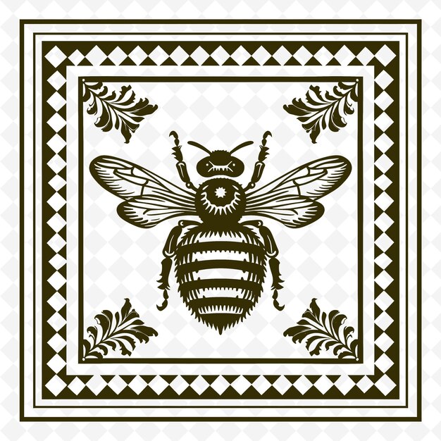 PSD arte de línea de abejas con alas y rayas para decoraciones en el contorno de f artes garabateadas de la decoración de la naturaleza