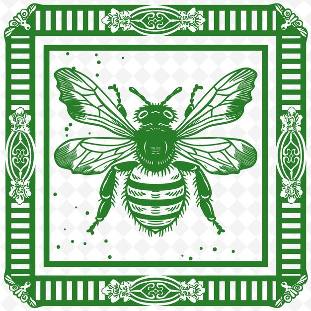 PSD arte de línea de abejas con alas y rayas para decoraciones en el contorno de f artes garabateadas de la decoración de la naturaleza