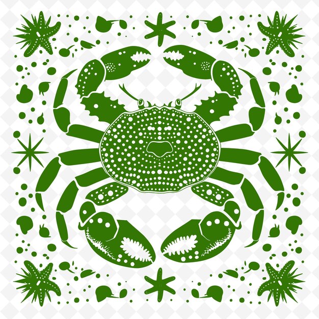 PSD arte de línea de cangrejo con estrellas de mar y dólares de arena para decoraciones contorno artes garabateadas de la decoración de la naturaleza