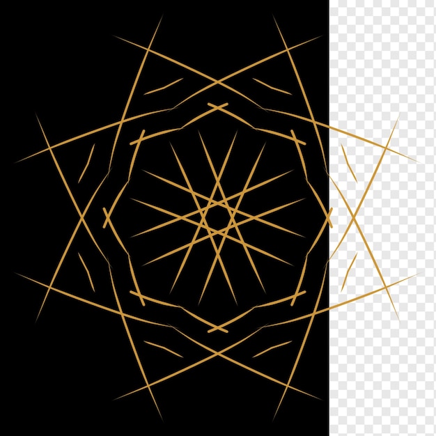 arte de línea de oro mandala elemento islámico ornamento transparente