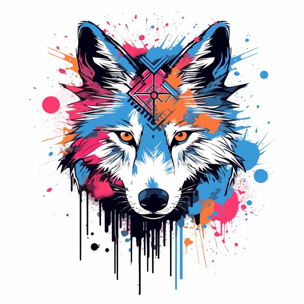 PSD arte del logotipo del lobo de diseño