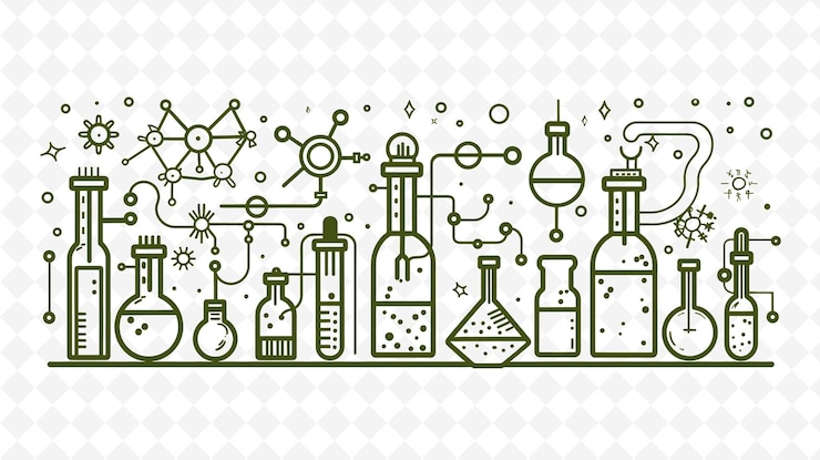 PSD arte de marco de laboratorio de alquimistas png con botellas de poción e ilustración de misterio arte de marco decorativo