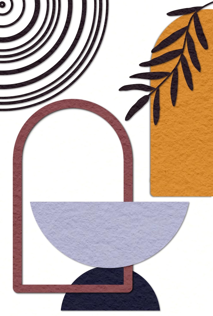 PSD arte murale color pastello con composizione di forme geometriche astratte