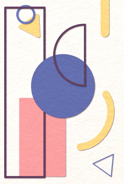 Arte murale con elementi di oggetti di forme geometriche astratte e linee tema di colore pastello