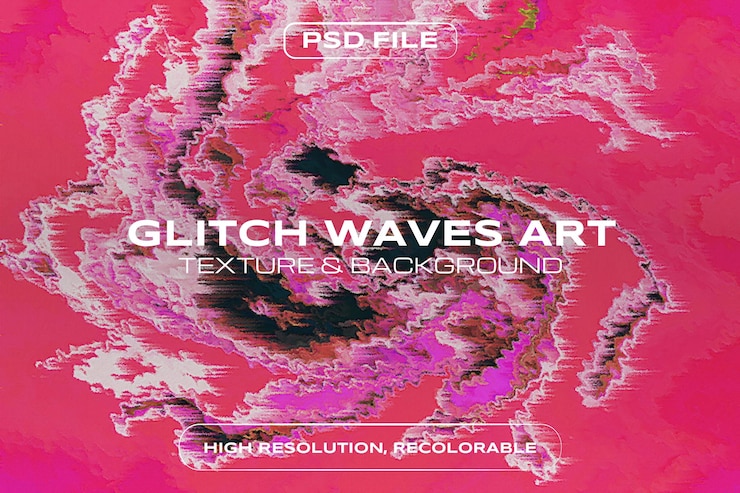 PSD el arte de las ondas de glitch