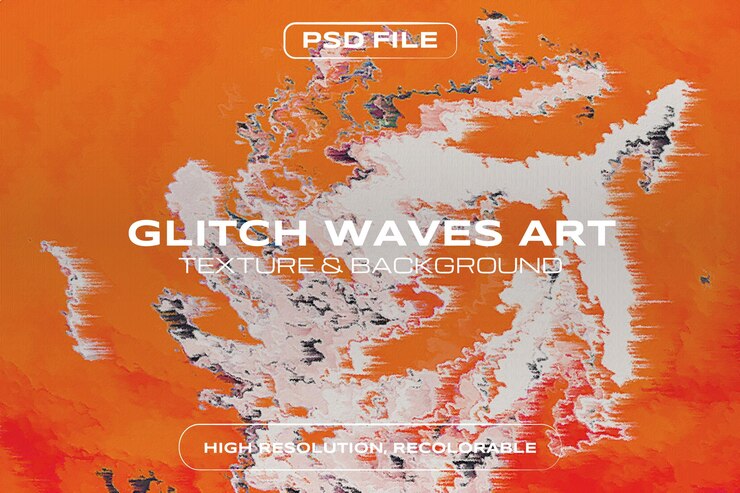 PSD el arte de las ondas de glitch