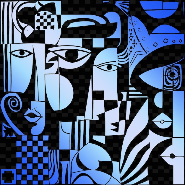 Arte de pared contemporáneo con patrones gráficos en blanco y negro PNG Diseños de ilustraciones planas de contorno