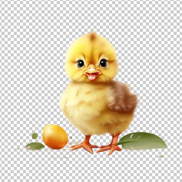 PSD arte de un personaje de un pollo bebé de pollo