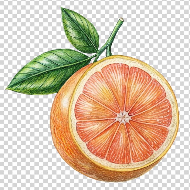 PSD arte de pomelo aislado sobre un fondo transparente