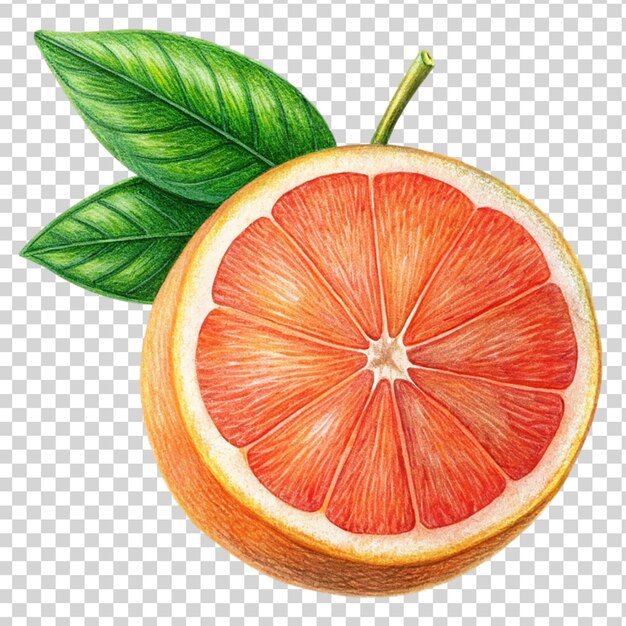 PSD arte de pomelo aislado sobre un fondo transparente