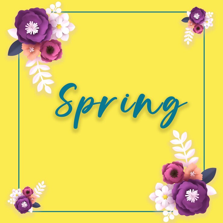 PSD arte de primavera y papel de texto de fondo amarillo de flor