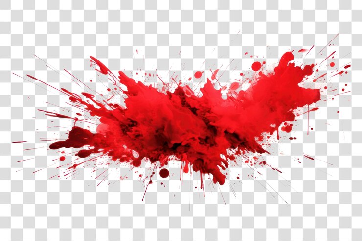 PSD arte de salpicaduras de pintura roja vibrante