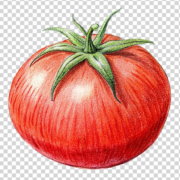 Arte de tomate rojo aislado sobre un fondo transparente