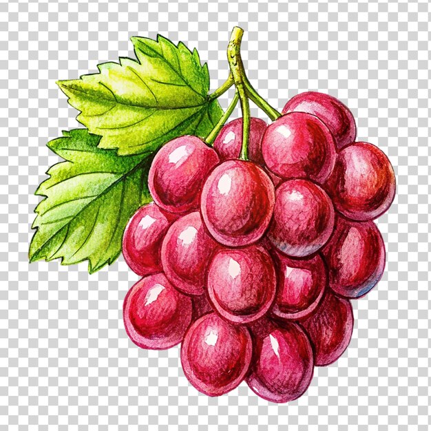 PSD arte de uvas rojas aisladas sobre un fondo transparente