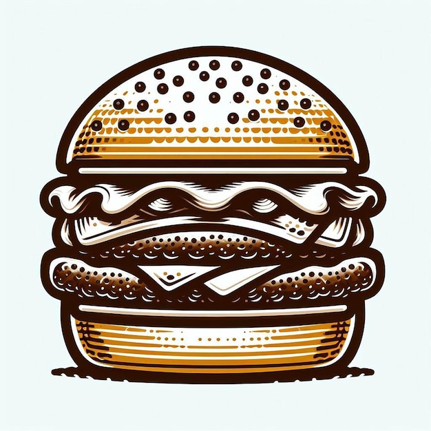 PSD arte vectorial hiperrealista hamburguesa hamburguesa de queso símbolo del icono del avatar dibujo ilustración