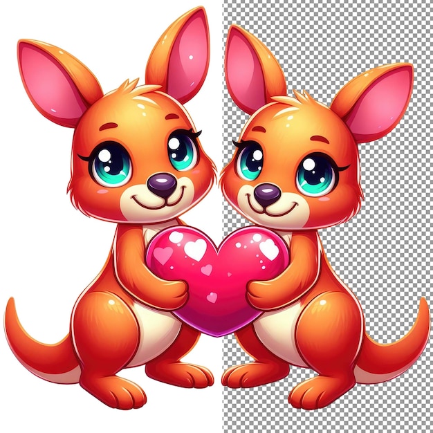 PSD arte vectorial de romance con bigotes de una adorable pareja de animales sosteniendo un corazón