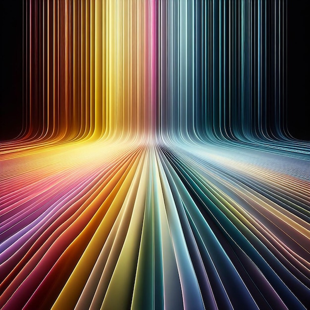 PSD arte vetorial hiper-realista arco-íris colorido espectro de luz vigas de esfera de vidro fundo de papel de parede