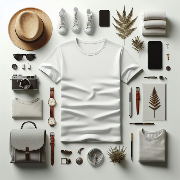 Arte vetorial hiper-realista tecido branco vcollar mockup de camiseta mock up fundo branco isolado