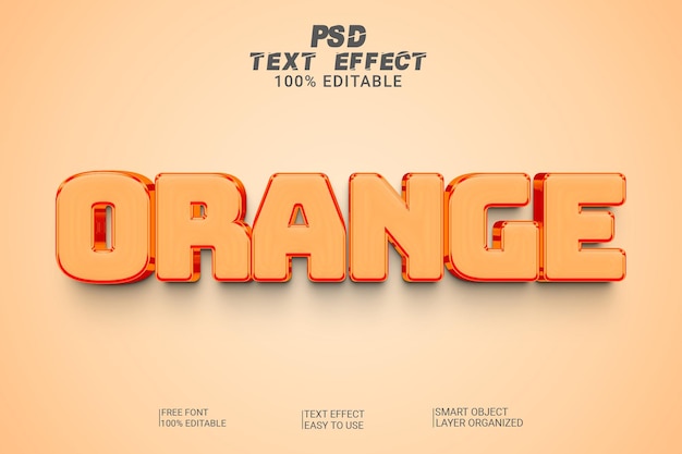 Arteffekt des orange textes 3d