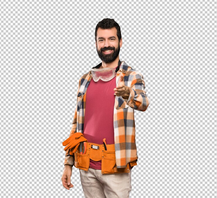 PSD artesão homem apertando as mãos para fechar um bom negócio