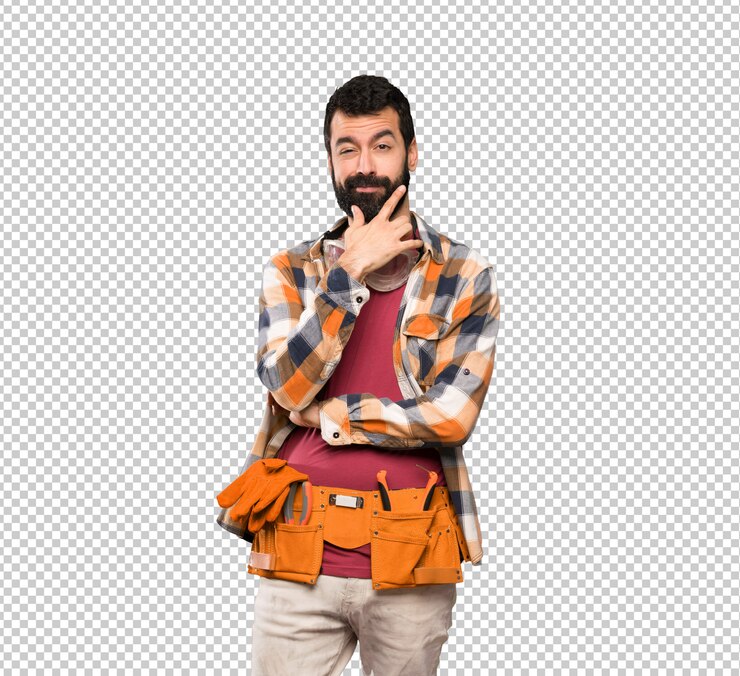 PSD artesãos homem pensando