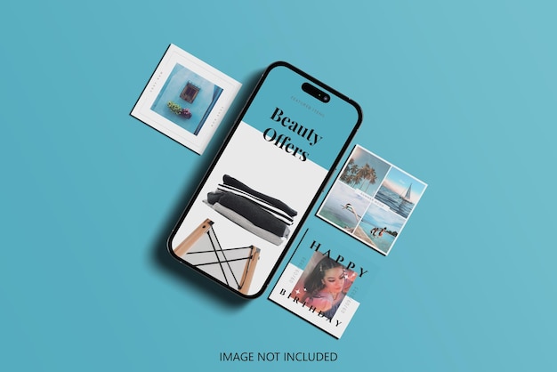 PSD article sur instagram avec une maquette de smartphone