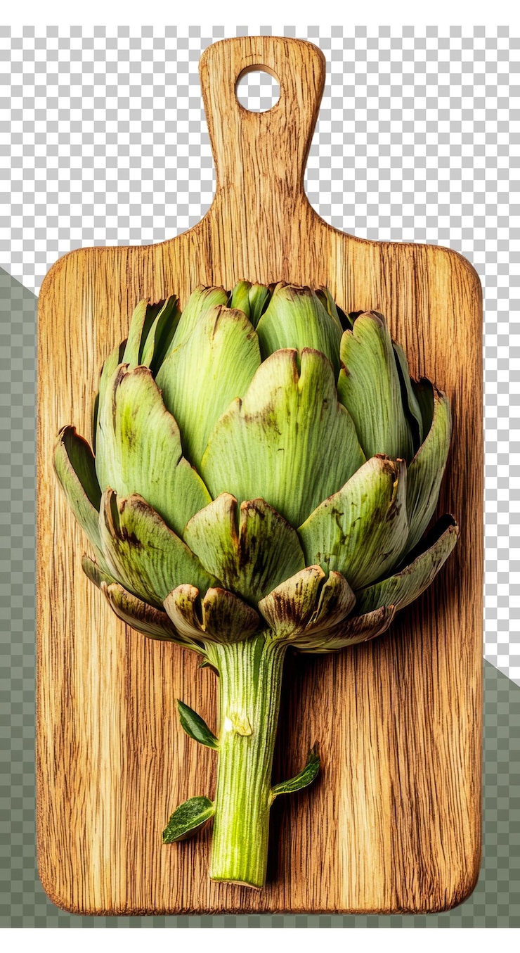 PSD artícola de papua nueva guinea en una tabla de cortar de madera